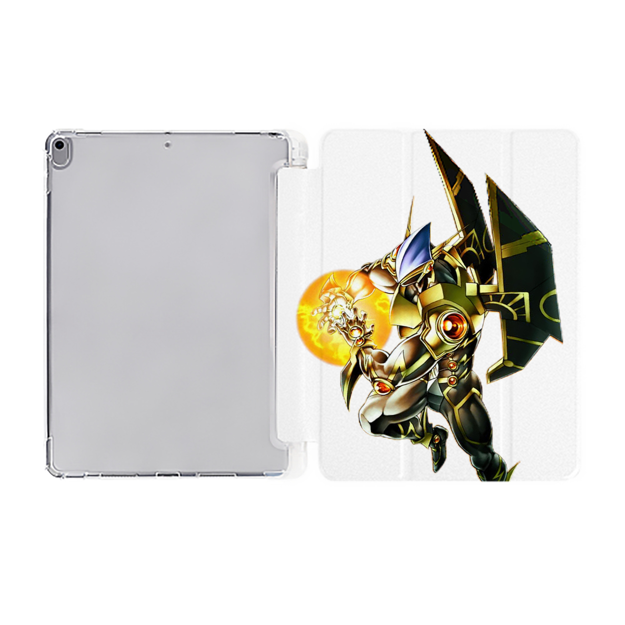 （画像用） 遊☆戯☆王 Yu-Gi-Oh! IPad ケース ペン収納付き 三つ折りスタンド PUレザー×シリコン 対応機種9.5/10.5/10.9インチ